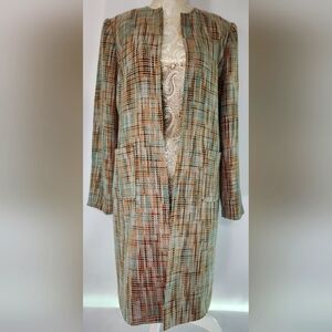 Vintage Amanda Smith tweed woven longline suit jacket
